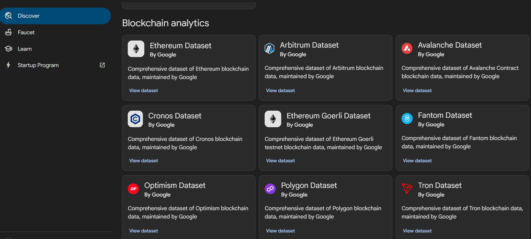 Données on-chain de Google Cloud